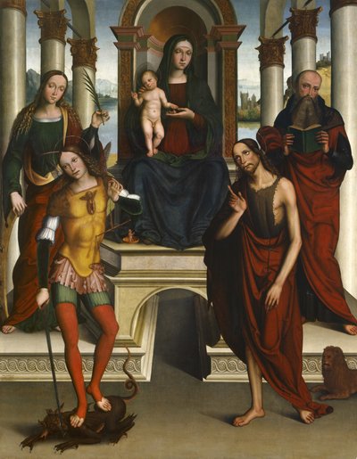 Madonna and Child Enthroned with Saints by Michele di Luca dei Coltellini